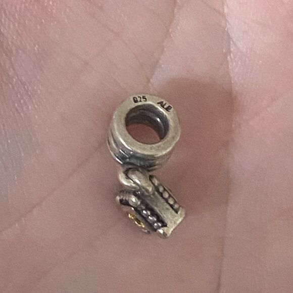 Authentic Pandora Yellow CZ Dangle Charm - Picture 2 of 2